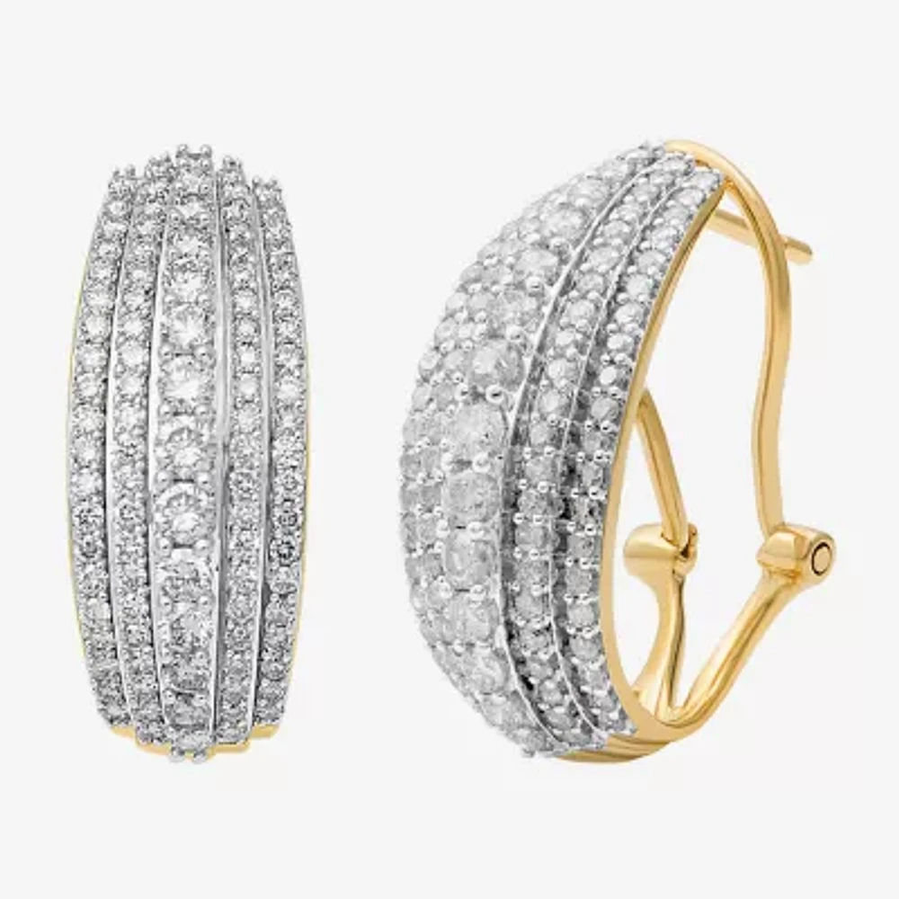 2 CT. T.W. Natural White Diamond 10K or 14K Gold 22.9mm Hoop Earrings