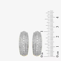 2 CT. T.W. Natural White Diamond 10K or 14K Gold 22.9mm Hoop Earrings