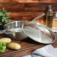 BABISH Stainless Steel Tri-Ply 5-qt. Saute Pan with Lid