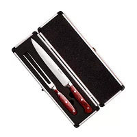 BergHOFF Pakka Wood Stainless Steel 9-pc. Carving Knife Set with Case