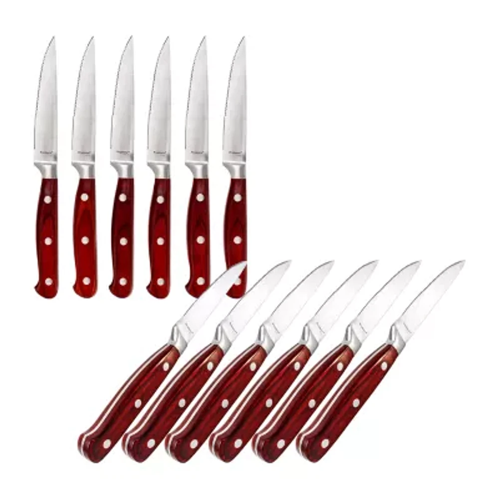 BergHOFF Pakka Wood Stainless Steel 12-pc. Steak Knife Set