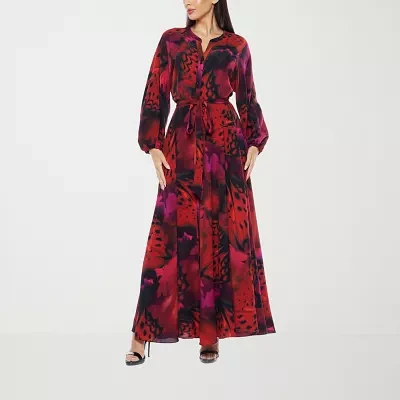 Premier Amour Womens Long Sleeve Maxi Dress