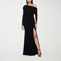 Premier Amour Womens Long Sleeve Embellished Evening Gown