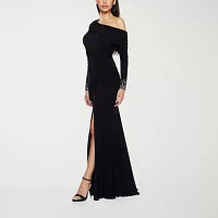 Premier Amour Womens Long Sleeve Embellished Evening Gown