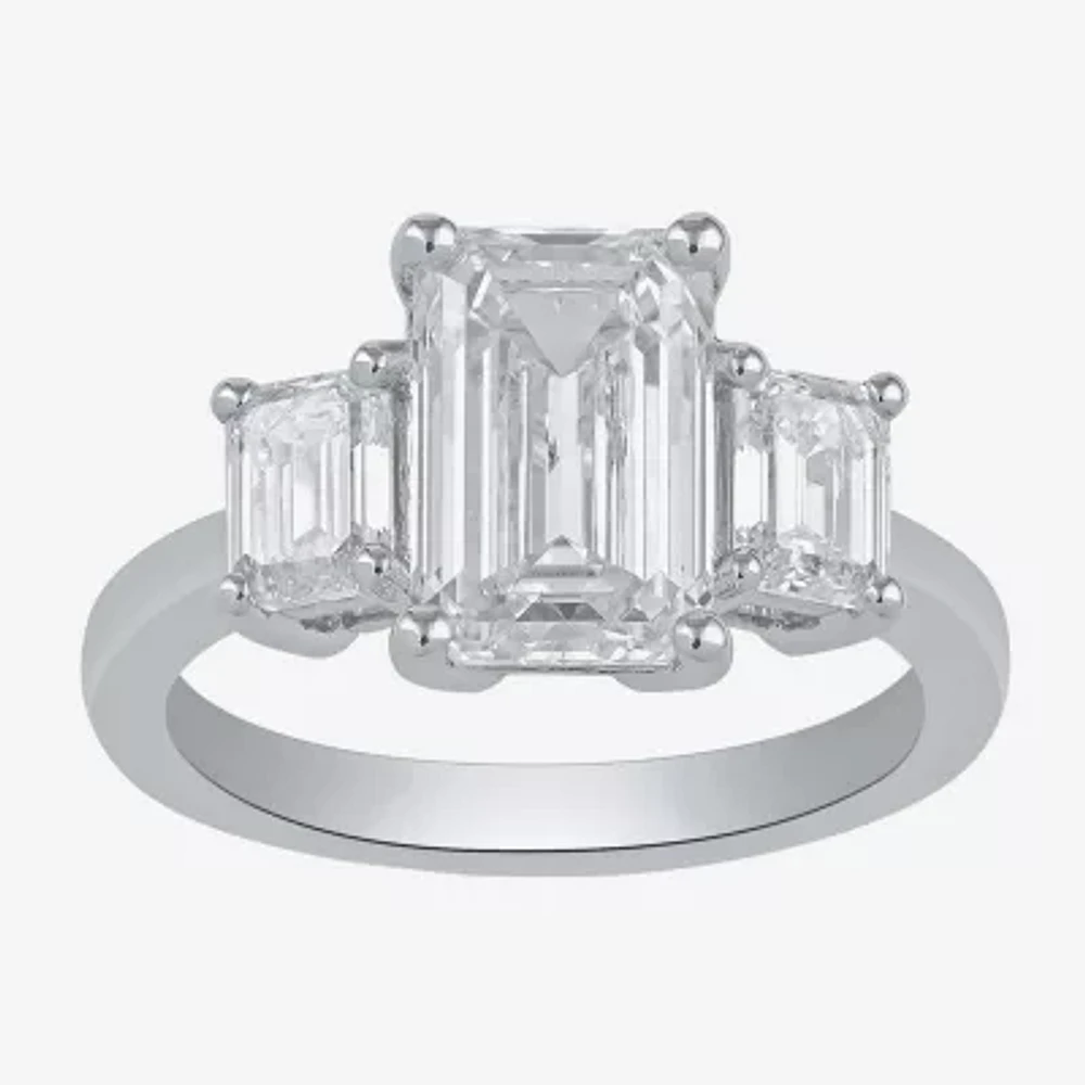 Love Lives Forever (F / Si2) Womens 4 CT. T.W. Lab Grown White Diamond 10K Gold 3-Stone Engagement Ring