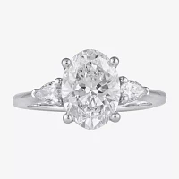 Love Lives Forever (G / I1) Womens 1 1/5 CT. T.W. Lab Grown White Diamond 14K Gold Round 3-Stone Engagement Ring