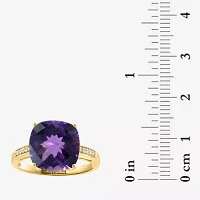 Effy  Womens Genuine Gemstone 14K White, Yellow, or Rose Gold Cushion Cocktail Ring