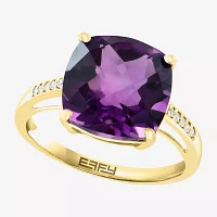 Effy  Womens Genuine Gemstone 14K White, Yellow, or Rose Gold Cushion Cocktail Ring