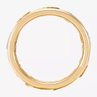 8.5MM 10K Tri-Color Gold Heart Round Band