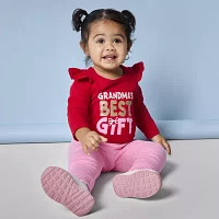 Okie Dokie Baby Girls Round Neck Long Sleeve Bodysuit