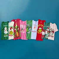 Little & Big Girls Crew Neck Short Sleeve Grinch Graphic T-Shirt