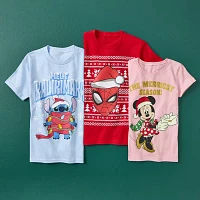 Disney Collection Little & Big Boys Crew Neck Short Sleeve Spiderman Holiday Graphic T-Shirt