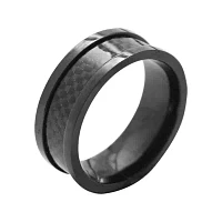 Mens 8mm Black Ceramic Wedding Band