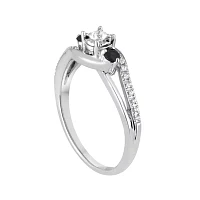 Promise My Love 1/8 CT. T.W. Natural Diamond and Genuine Blue Sapphire Bypass Ring