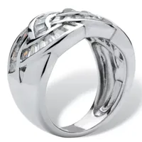 DiamonArt® Womens /4 CT. T.W. White Cubic Zirconia Platinum Over Silver Cocktail Ring