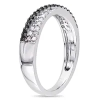 Midnight Black 2.5MM 1/4 CT. T.W. Mined Diamond Sterling Silver Round Band