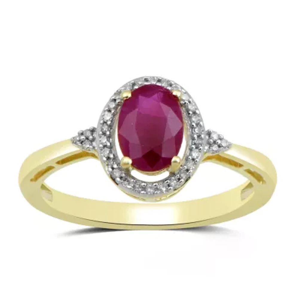 Womens Genuine Pink Sapphire 10K Gold Cocktail Ring