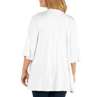 24/7 Comfort Apparel Open Front Elbow Sleeve Cardigan - Plus