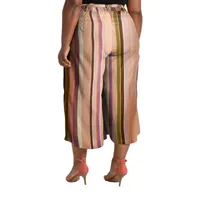Poetic Justice Womens High Rise Over Belly Wide Leg Palazzo Pant-Plus