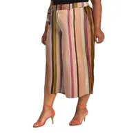 Poetic Justice Womens High Rise Over Belly Wide Leg Palazzo Pant-Plus