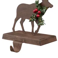 Glitzhome Wooden & Metal Reindeer Christmas Stocking Holder