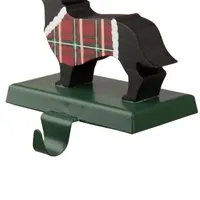 Glitzhome Wooden & Metal Dachshund Christmas Stocking Holder