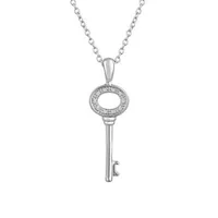 Diamond Accent "Balance" Womens Diamond Accent Natural White Diamond Sterling Silver Keys Pendant Necklace