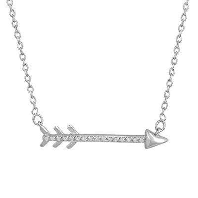 Diamond Accent "New Beginnings" Womens Diamond Accent Natural White Diamond Sterling Silver Pendant Necklaces