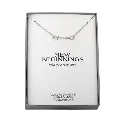 Diamond Accent "New Beginnings" Womens Diamond Accent Mined White Diamond Sterling Silver Pendant Necklace