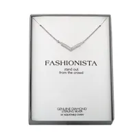 Diamond Accent "Fashionista" Womens Diamond Accent Natural Diamond Sterling Silver Chevron Necklaces