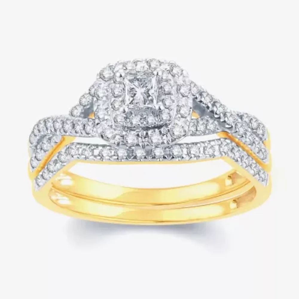 Womens 1/2 CT. T.W. Mined White Diamond 14K White Gold Wedding