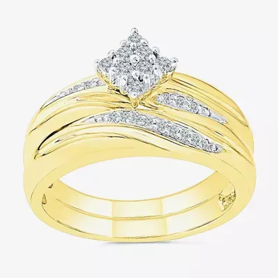Womens CT. T.W. Mined White Diamond 10K Gold Bridal Set