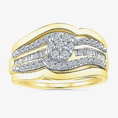 Womens /3 CT.T.W. Natural Diamond 10K Gold Bridal Set