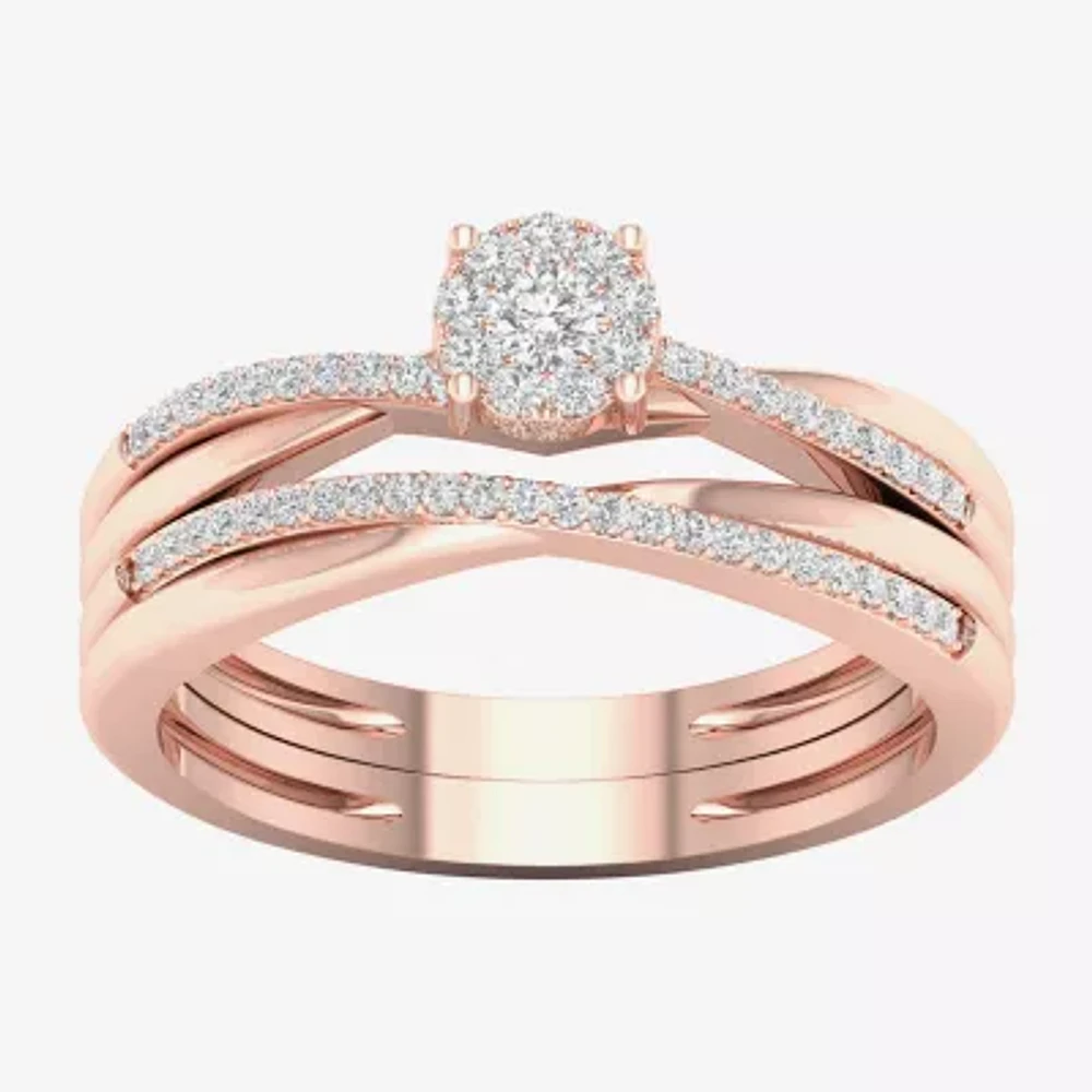 1/4 CT.T.W. Natural Diamond 10K Rose Gold Engagement Ring