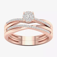 1/4 CT.T.W. Natural Diamond 10K Rose Gold Engagement Ring