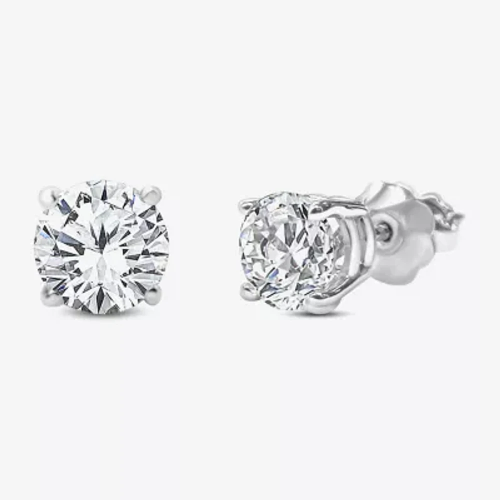 Premier Collection 1 CT. T.W. Natural Diamond Round-cut Stud Earrings 14K Gold