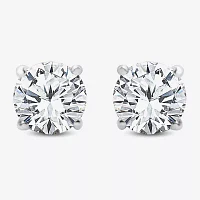 Premier Collection 1 CT. T.W. Natural Diamond Round-cut Stud Earrings 14K Gold