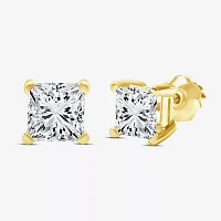 Premier Collection 1 CT. T.W.  Natural Diamond Princess-Cut Stud Earrings in 14K Gold