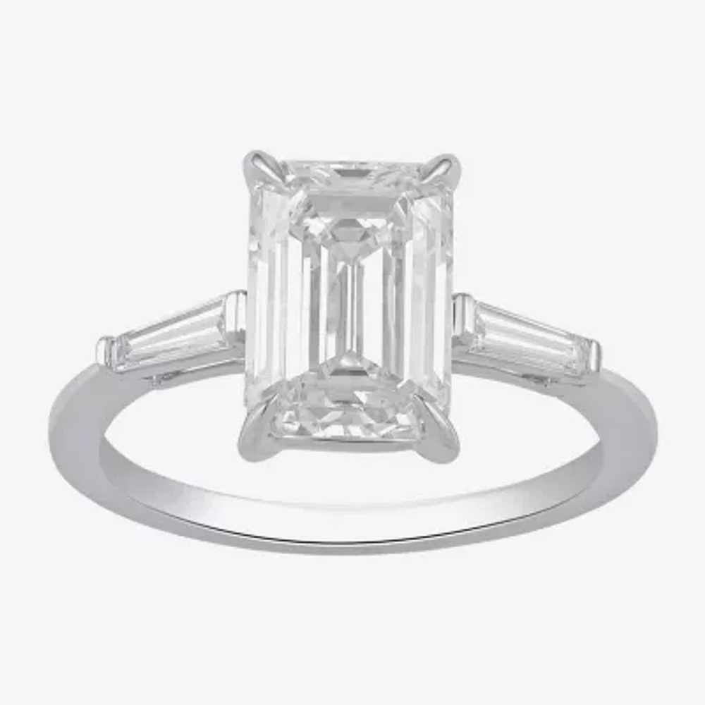 Love Lives Forever (F / Si2) Womens 3 1/6 Ct. T.W. Lab Grown White Diamond 10K Gold 3-Stone Engagement Ring