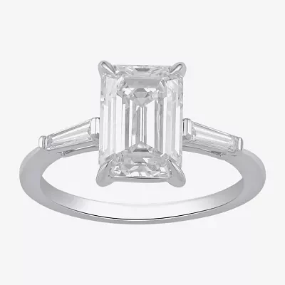 Love Lives Forever (F / Si2) Womens 3 1/6 Ct. T.W. Lab Grown White Diamond 10K Gold 3-Stone Engagement Ring