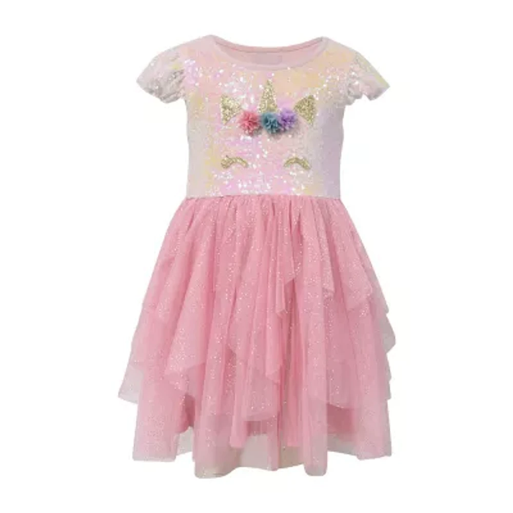 Lilt Little Girls Short Sleeve Flutter Tutu Dress