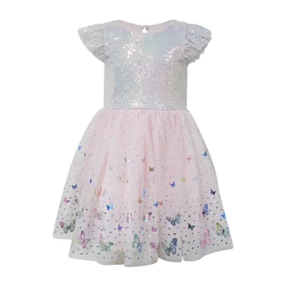 Lilt Little Girls Short Sleeve Flutter Tutu Dress