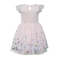 Lilt Little Girls Short Sleeve Flutter Tutu Dress