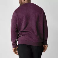Shaquille O'Neal XLG Quilted Texture Fleece Big and Tall Mens Long Sleeve Sweatshirt