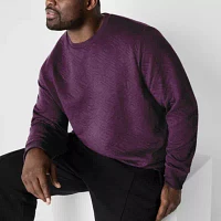 Shaquille O'Neal XLG Quilted Texture Fleece Big and Tall Mens Long Sleeve Sweatshirt