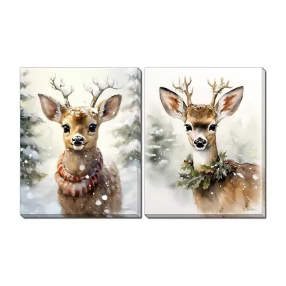 Streamline Art Reindeer Canvas Art