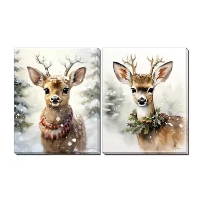 Streamline Art Reindeer Canvas Art