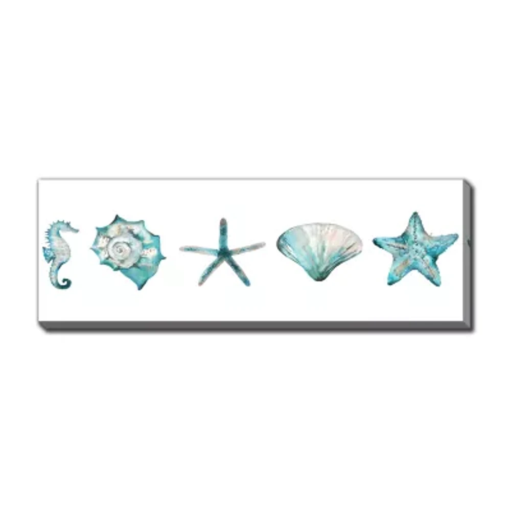 Streamline Art Teal Shells Canvas Art