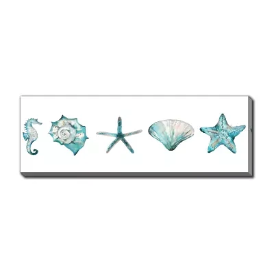 Streamline Art Teal Shells Canvas Art
