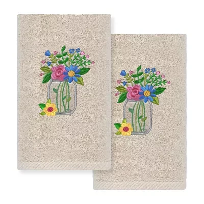 Linum Home Textiles Flower Crown Embroidered 2-pc. Hand Towels